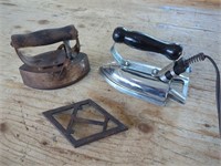 Vintage Irons incl. One Electric Iron & an Iron