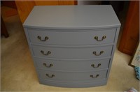 4 Drawer Curved Front  Painted Wood Dresser