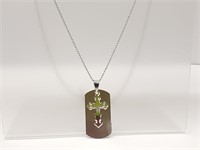 Stainless Steel 25" Necklace Cross Laser Cut