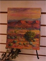 Small southwest painting of desert landscape
