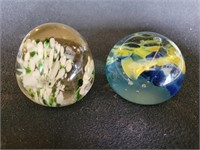 Pair of Paperweights  (one is damaged)