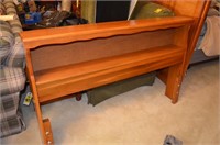 Maple Full Size Bookcase Headboard & Metal Rails