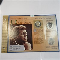 JFK Proof Clad Half Dollar Display