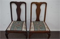 2 Queen Anne style Mahogany Side Chairs