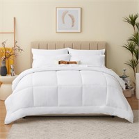 CozyLux Comforter Set - 7 Pieces White King Beddin