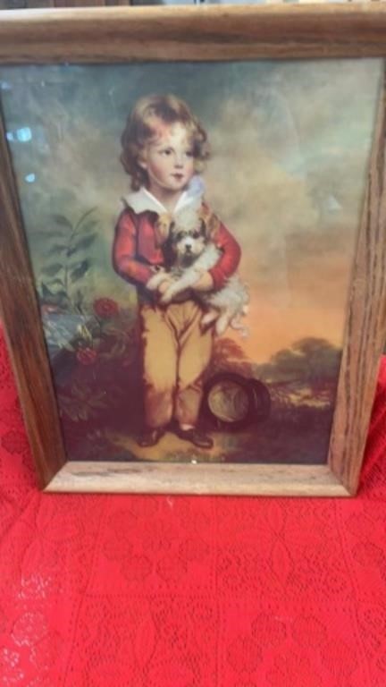 VINTAGE PAPER POSTER ART PRINT BOY WITH CHUMS