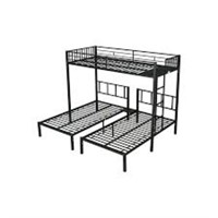 Triple Bunk Bed,Metal Triple Bunk Bed for 3 People