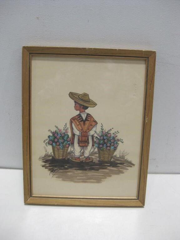 13.75"x 10.75" Signed Framed Watercolor