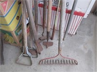 Assorted Rakes & Hoes