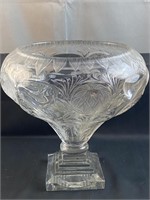 Unique Footed Center Piece Crystal Bowl