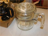 Glass Percolator and Coffee Pots Glass lot of 4