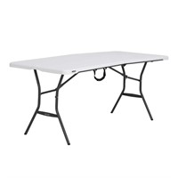 E1242  Fold-In-Half Table, Light & White