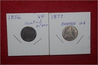 1856 & 1857 Seated Dimes