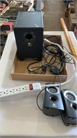 Speakers and power strip