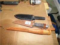 2 KNIVES WITH SHEATHS & FILLET KNIFE