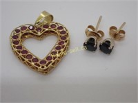 Heart Pendant & Earrings