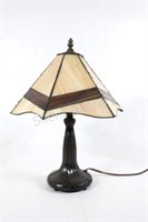 Large Artisian Textured Stain Glass Table Lamp