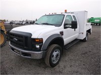 2008 Ford F550 4x4 Extra Cab Flatbed Truck