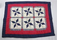 Vintage 8 Pt LeMoyne Star Feedsack Small Quilt