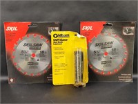 2 Skilsaw Carbide Teeth Saw Blades, Lubricant