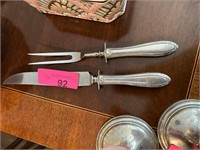 STERLING SILVER WEIGHTED HANDLED SERVING UTENSILS