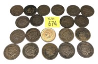 x20- Indian Head cents, mixed dates -x20 cents