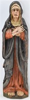 Antique Virgin Mary Wood Santo Folk Statue