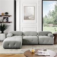 Tmsan Modular Sectional Sofa, 93" Velvet Sectional