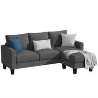 Convertible Sectional Sofa Couch  Modern Grey