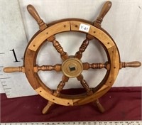 Wood And Brass Ships Wheel