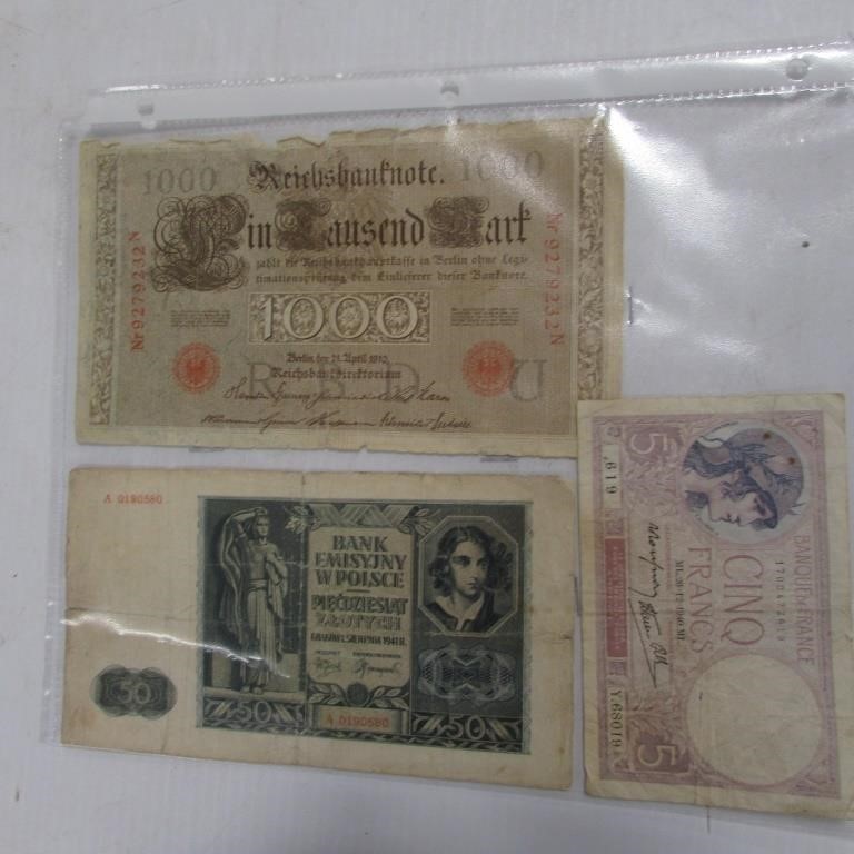 3 FOREIGN BANK NOTES