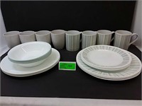 2-sets of Corelle Stoneware plates and cups