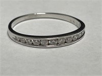 375 ( 9 kt ) White Gold Diamond Ring Size 6 1/2