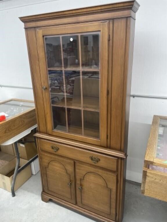 Corner Cabinet With Glass Door, 33x16x67 "