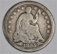 1855 o Liberty Seated Half Dime