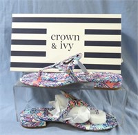 CROWN & IVY PAISLEY DRESS SANDALS SIZE 7.5 NIB