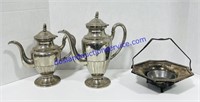Pair of Teapots & Handled Serving Piece