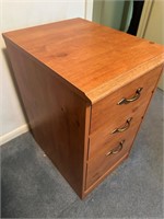 Wood Toned 3 Drawer File Cabinet B