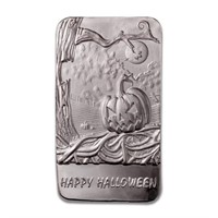Happy Halloween.9999 Fine Silver Bar -3 o z. ASW