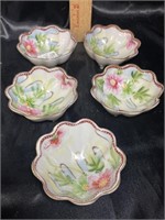 *Expensive* Set of 5 Nippon Footed Mini Bowls