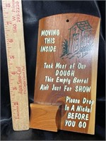 VTG Kitschy Rustic Outhouse Wood Plaque
