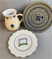Pottery Plate, Pitcher & Sheep Plate
