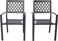 SAILARY Stackable Patio Metal Chairs  2-Pack
