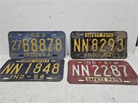 1958-61-62-63 Indiana License Plates