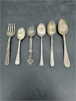 Antique Silverware Teaspoons & Fork