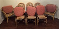 Set of 8 bamboo/rattan dining room chairs
