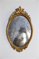Antique Golden Oval Wall Mirror
