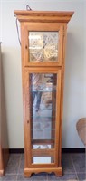 QUARTZ GRANDFATHER TYPE CLOCK W/CURIO...