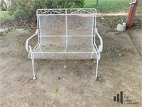 White Cast Iron Expanded Metal Bench
