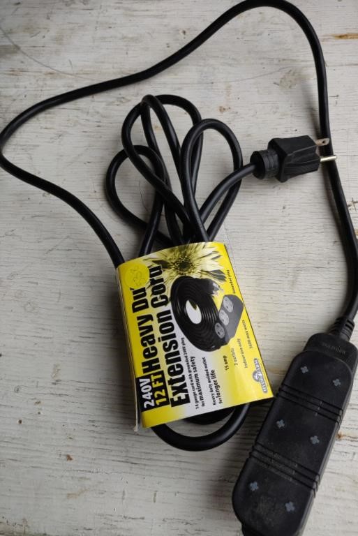 12Ft 240V Heavy Duty Extension Cord